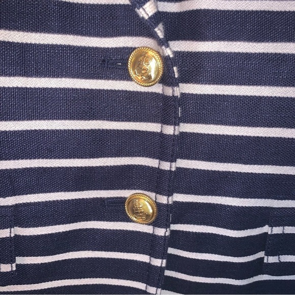 J.Crew Striped Schoolboy Blazer Blue White 4 - Picture 8 of 11